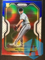 2021 Panini Prizm Wil Crowe #102 RC Red White & Blue Rookie Parallel